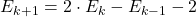 \[E_{k+1}=2\cdot E_k-E_{k-1}-2\]