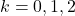 k=0,1,2