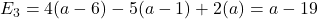 E_3=4(a-6)-5(a-1)+2(a)=a-19