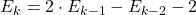 \[E_{k}=2\cdot E_{k-1}-E_{k-2}-2\]