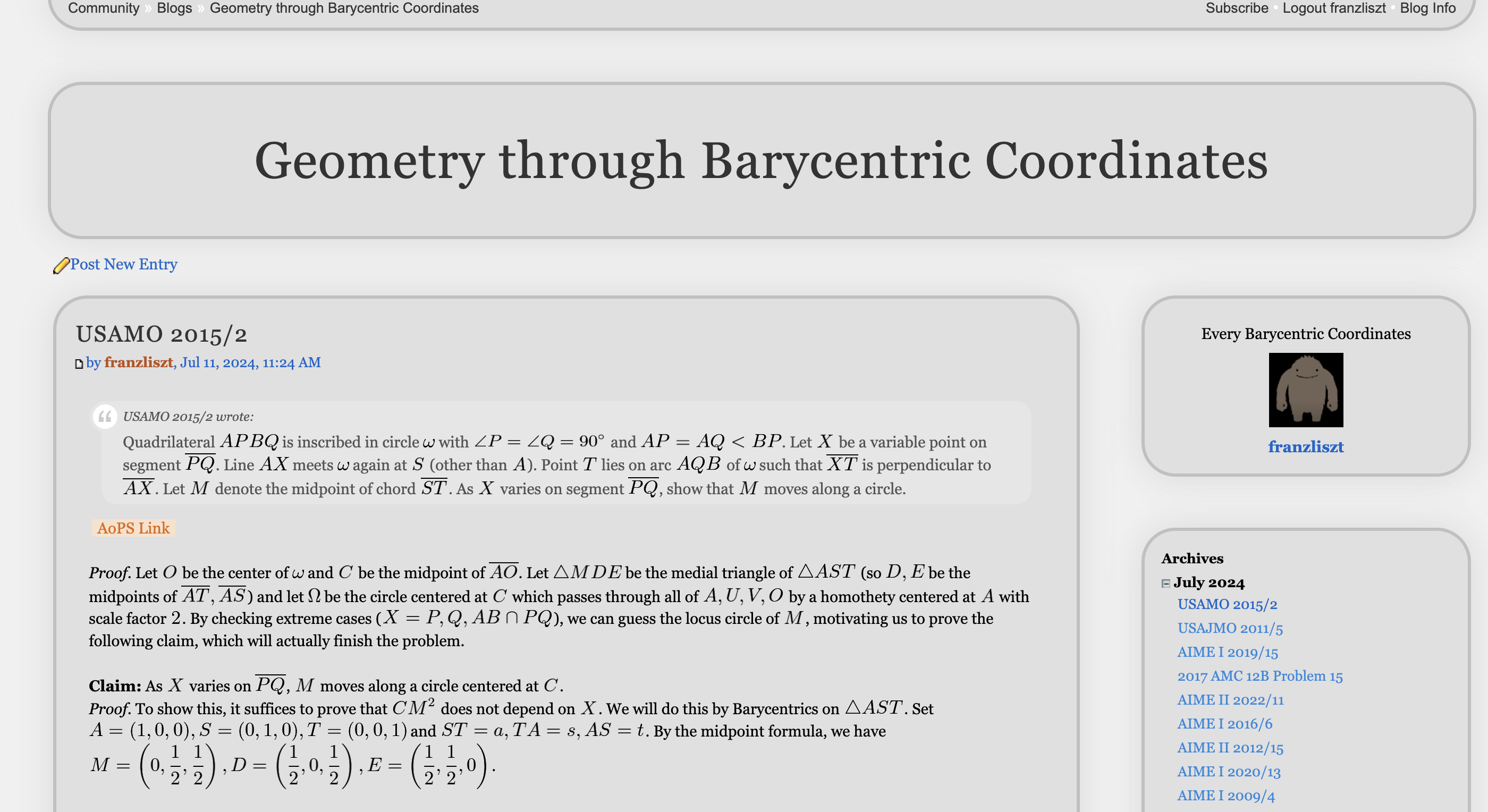 Math Olympiad Blog